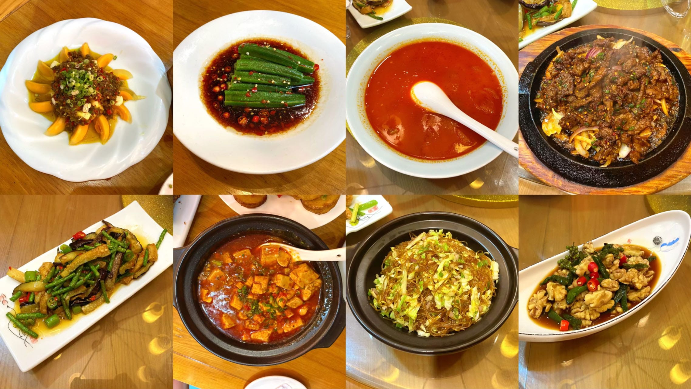 A collage of Sichuan cuisine featured during the Sichuan Birding Tour in China, guided by Summer Wong.